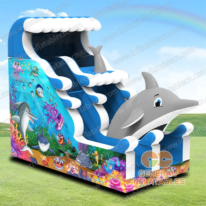 GS-021 [Dolphin Theme Inflatable Slide for Sale – Commercial Ocean Play Slide]  日本語訳:  [ドルフィンテーマのインフレータブルスライド販売 – 商業用オーシャンプレイスライド]